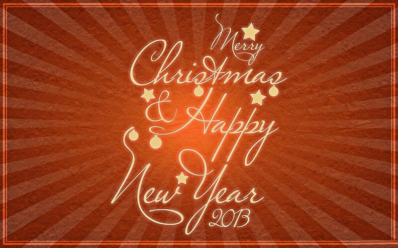 Christmas and New Year Greeting — Orange