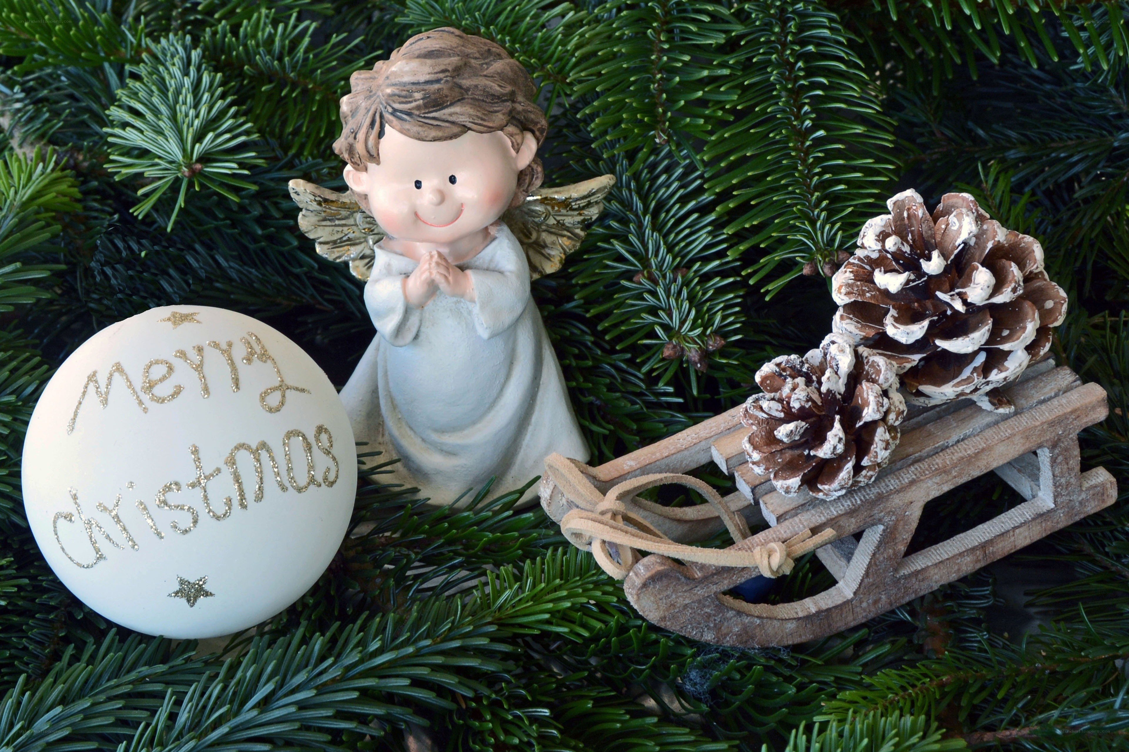 Christmas angel and decorations