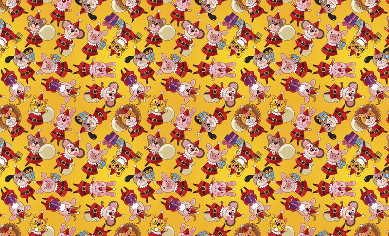 Christmas animal pattern