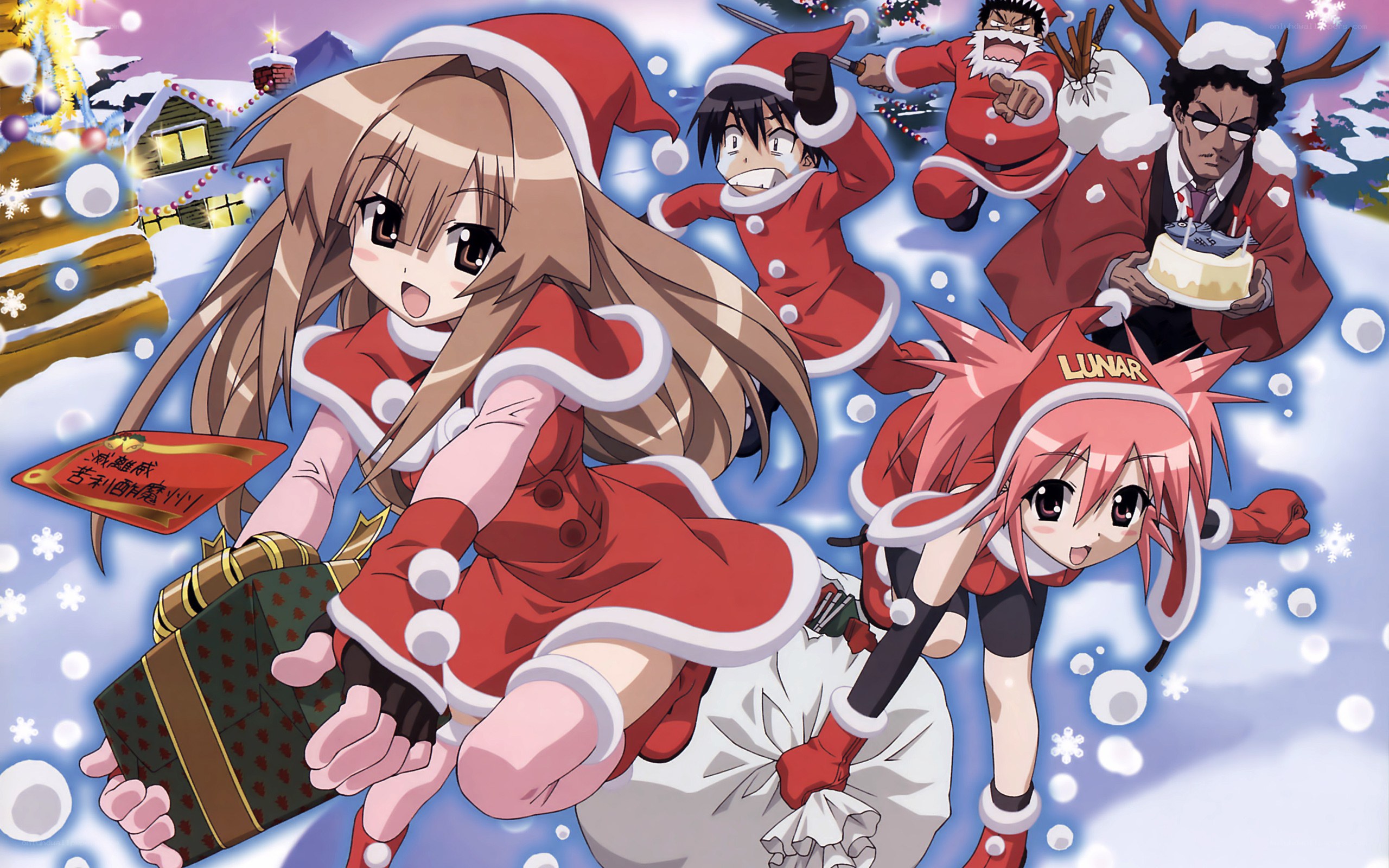 Christmas anime characters in winter