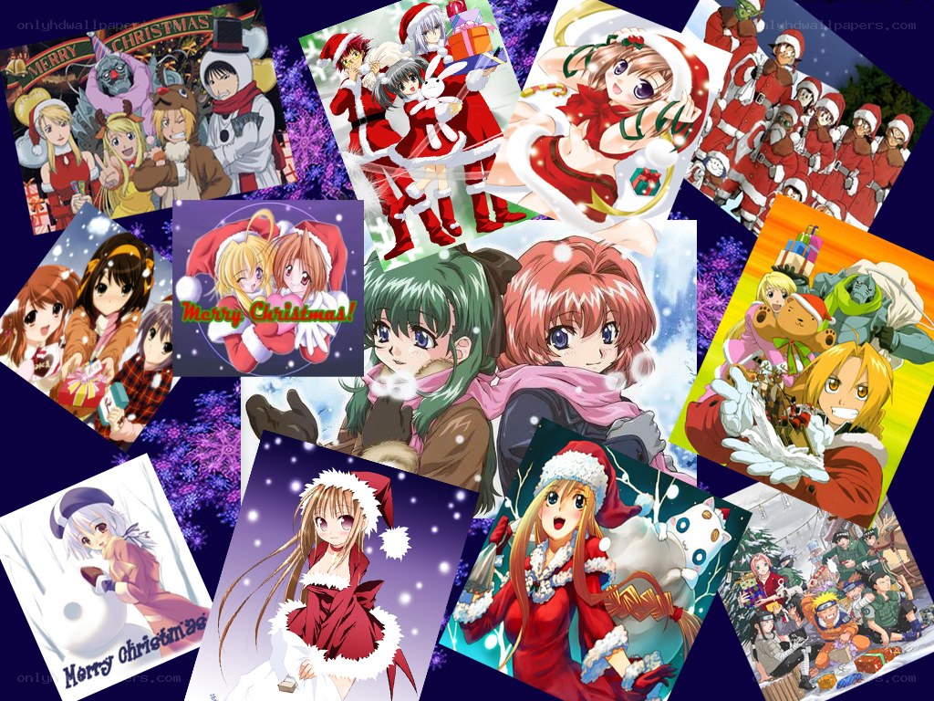 Christmas anime collage