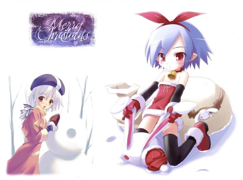 Christmas anime girls art