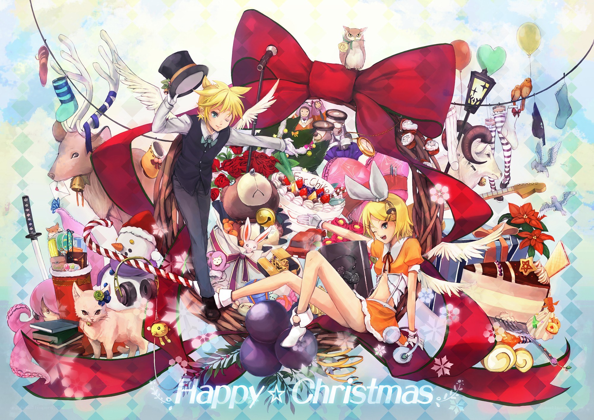 Christmas anime illustration