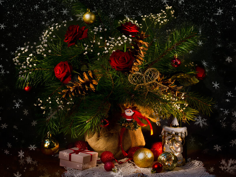 Christmas Arrangement — Red, Festive, Winter