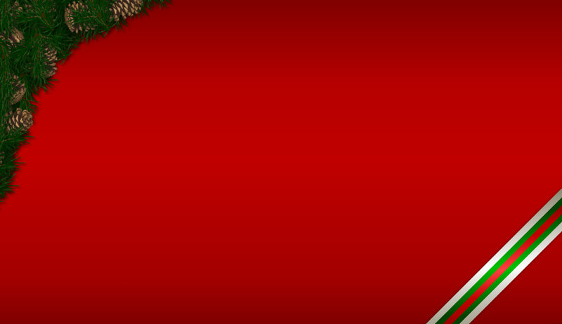 Christmas background with pine and ribbon