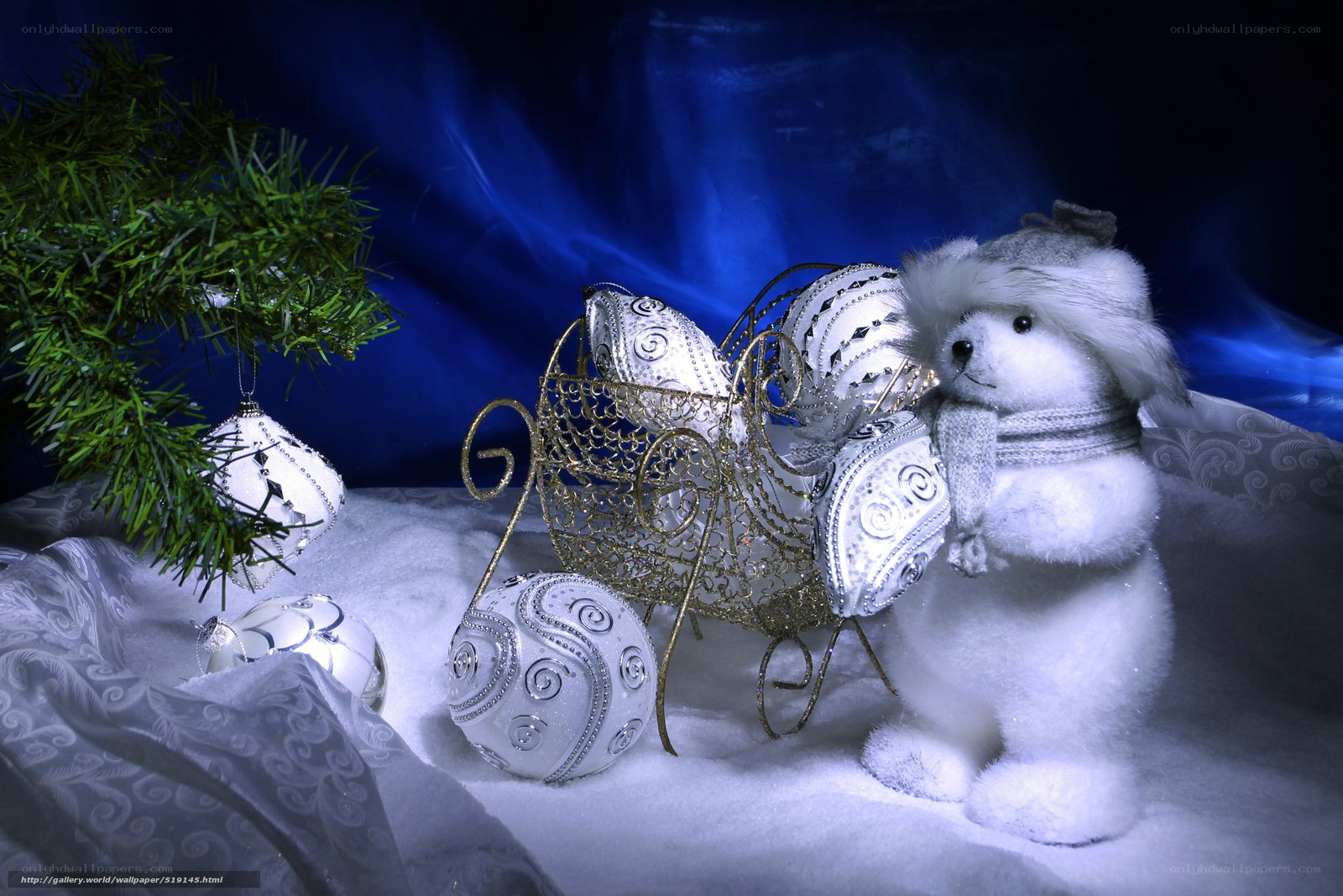 Christmas bear with ornaments