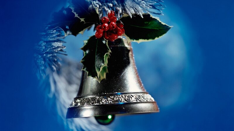 Christmas bell with holly