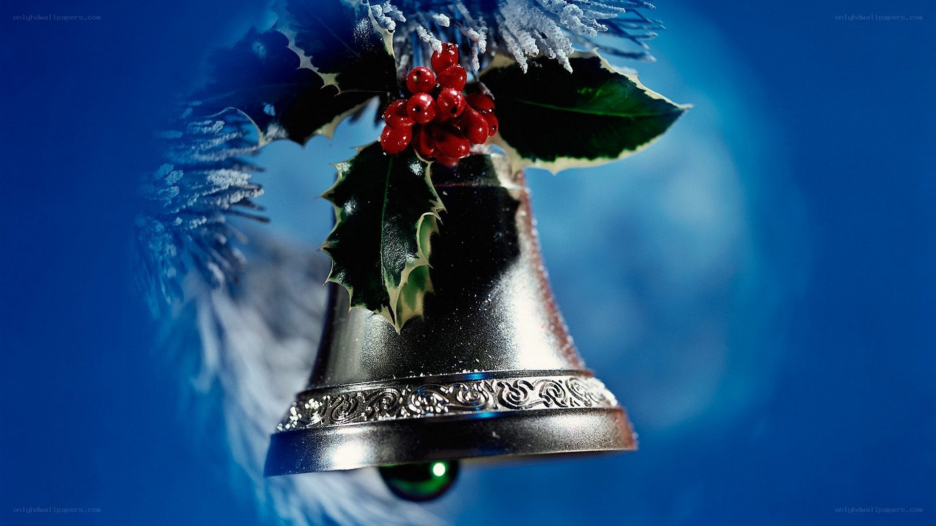 Christmas bell with holly