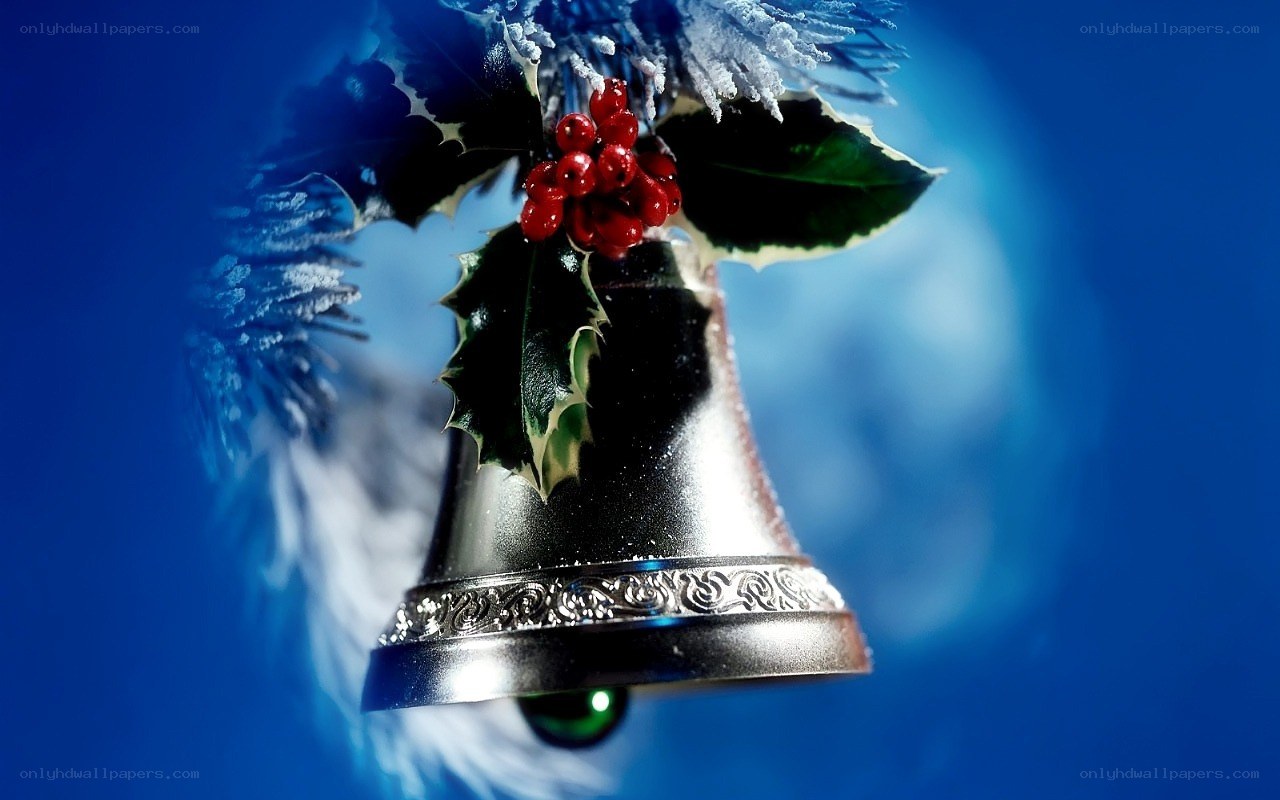 Christmas bell with holly
