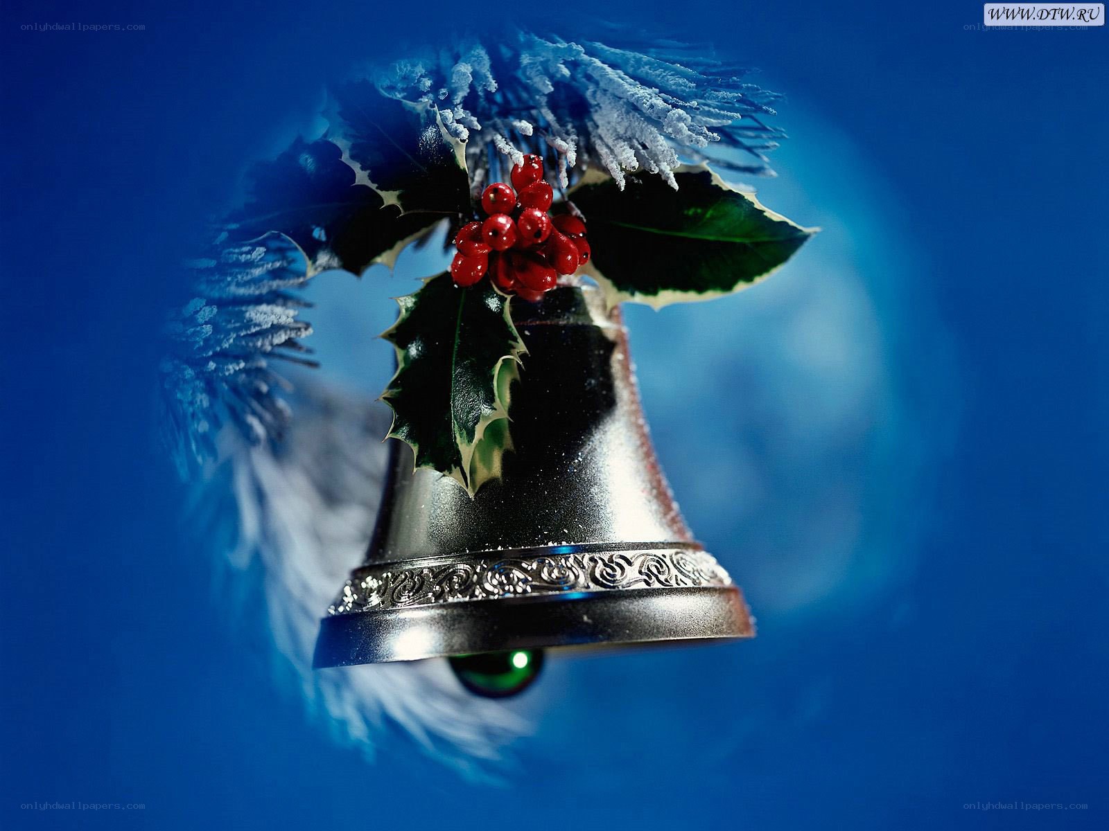Christmas bell with holly