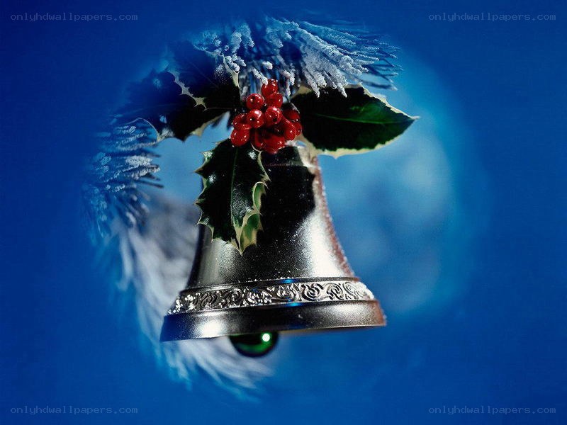 Christmas bell with holly