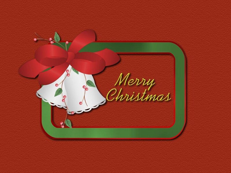 Christmas Bells and Bow — Red, Festive