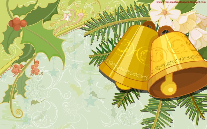 Christmas bells and holly