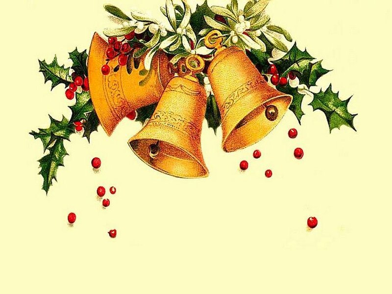 Christmas bells and holly