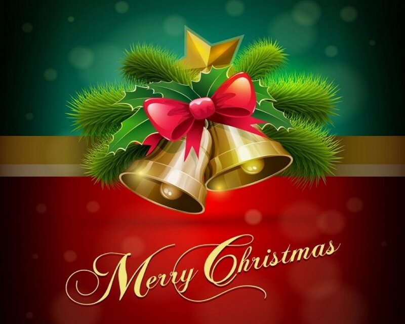 Christmas Bells and Holly — Red, Festive, Winter