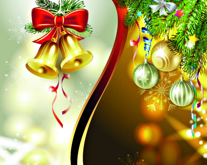 Christmas Bells and Ornaments — Green