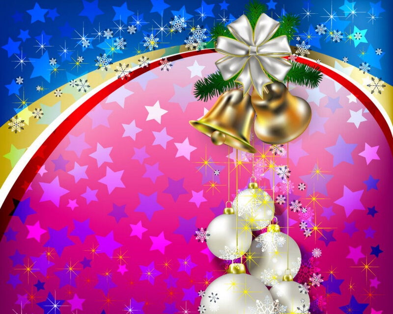 Christmas Bells and Ornaments — Pink