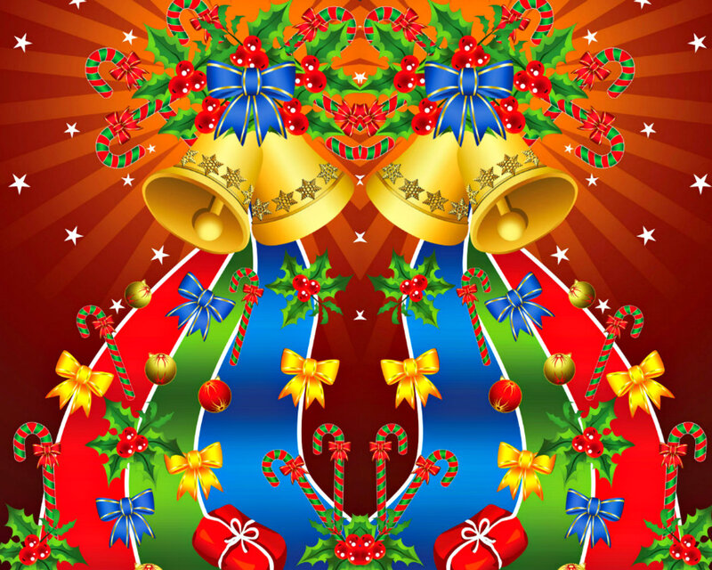 Christmas Bells and Ornaments — Red, Festive, Winter