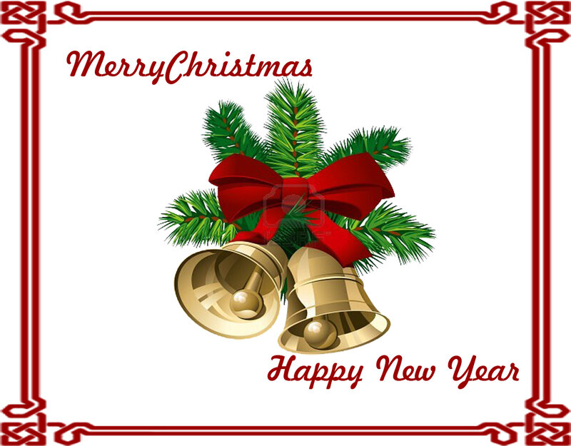Christmas Bells and Pine — Red