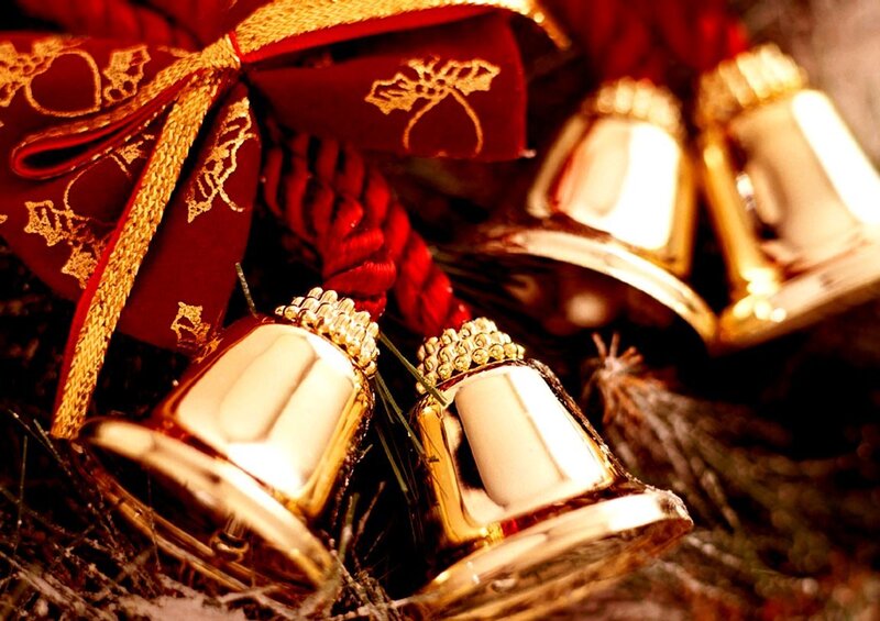Christmas bells and red bow