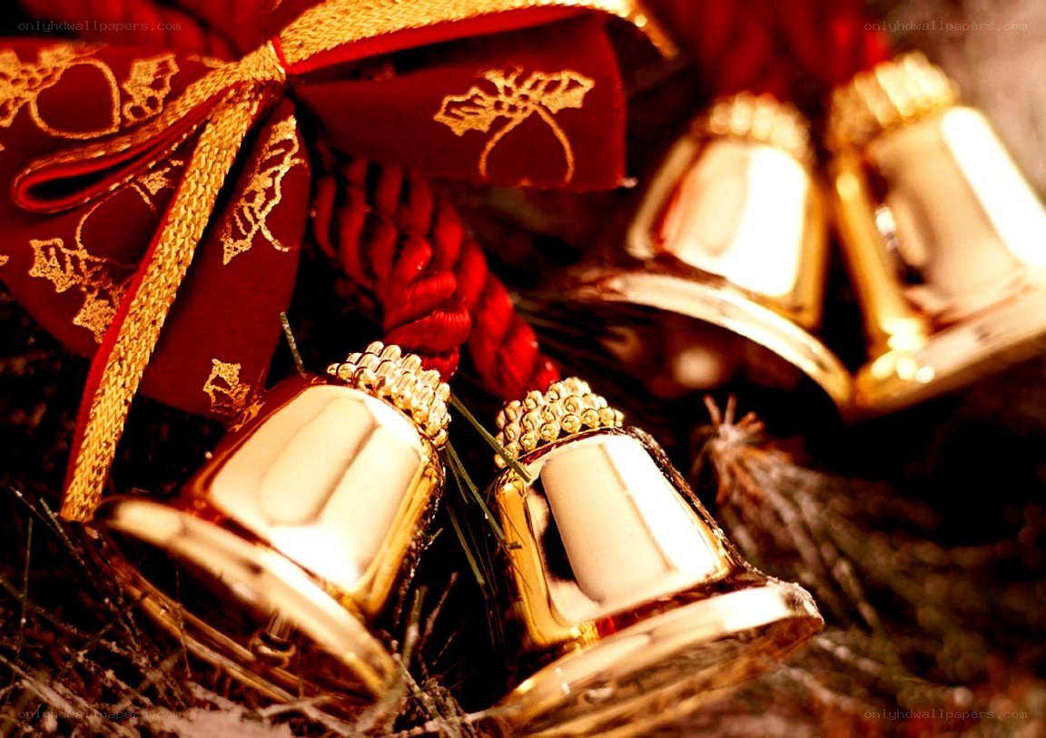 Christmas bells and red bow