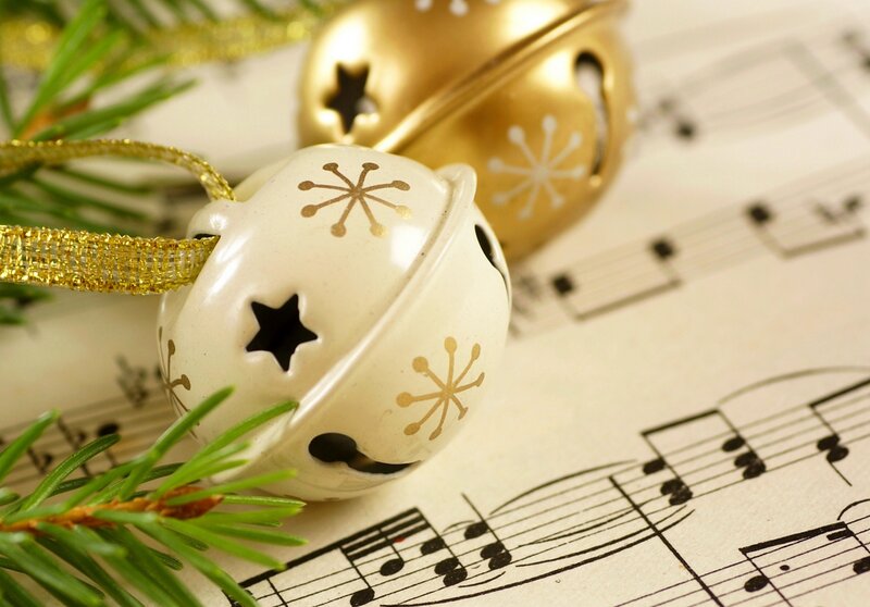 Christmas Bells on Sheet Music — White