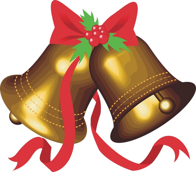 Christmas bells with bow