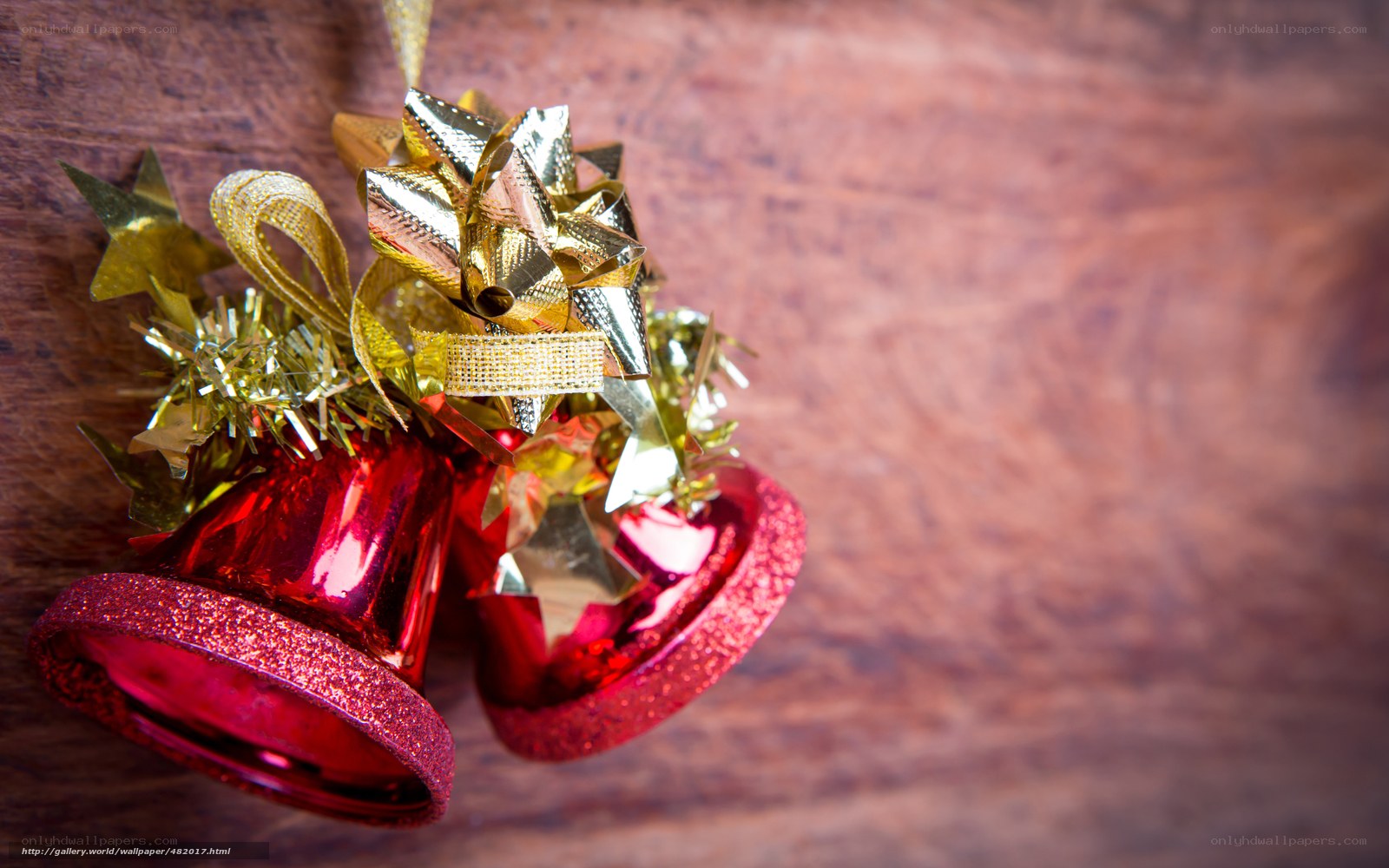 Christmas bells with gold bow