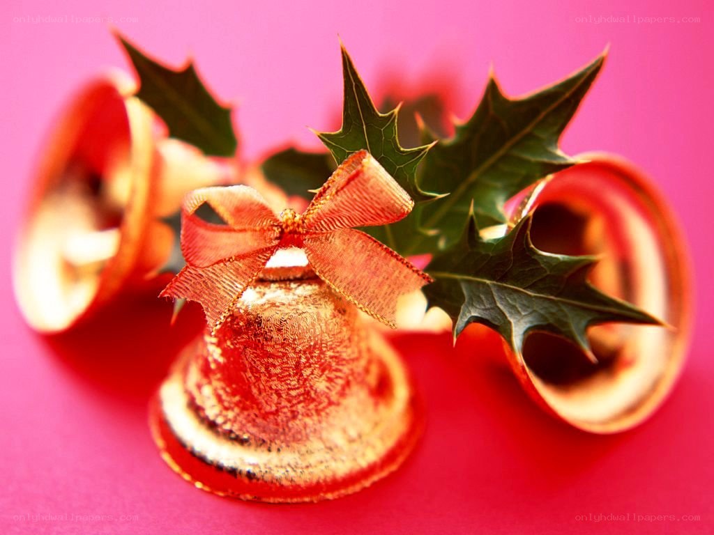 Christmas bells with holly