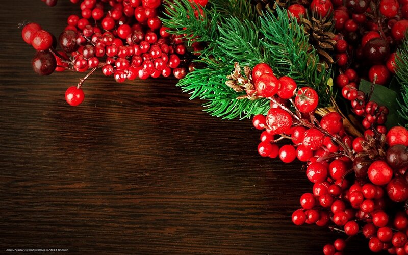 Christmas berries and pine