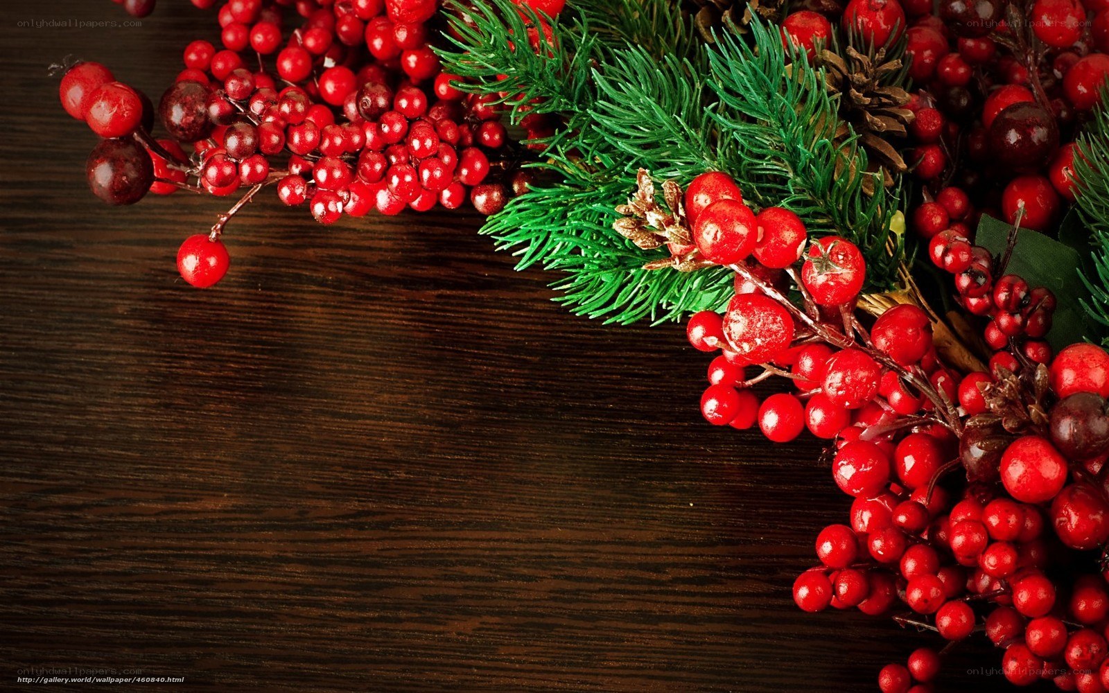 Christmas berries and pine