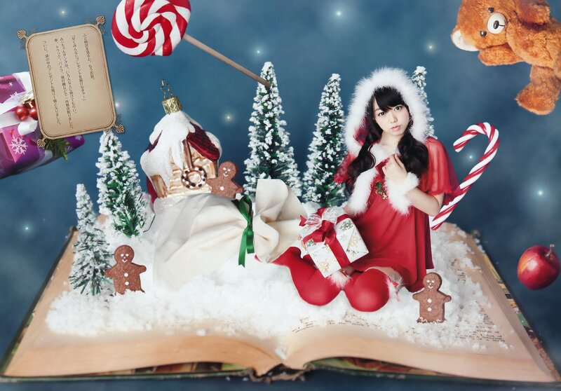 Christmas book scene with girl