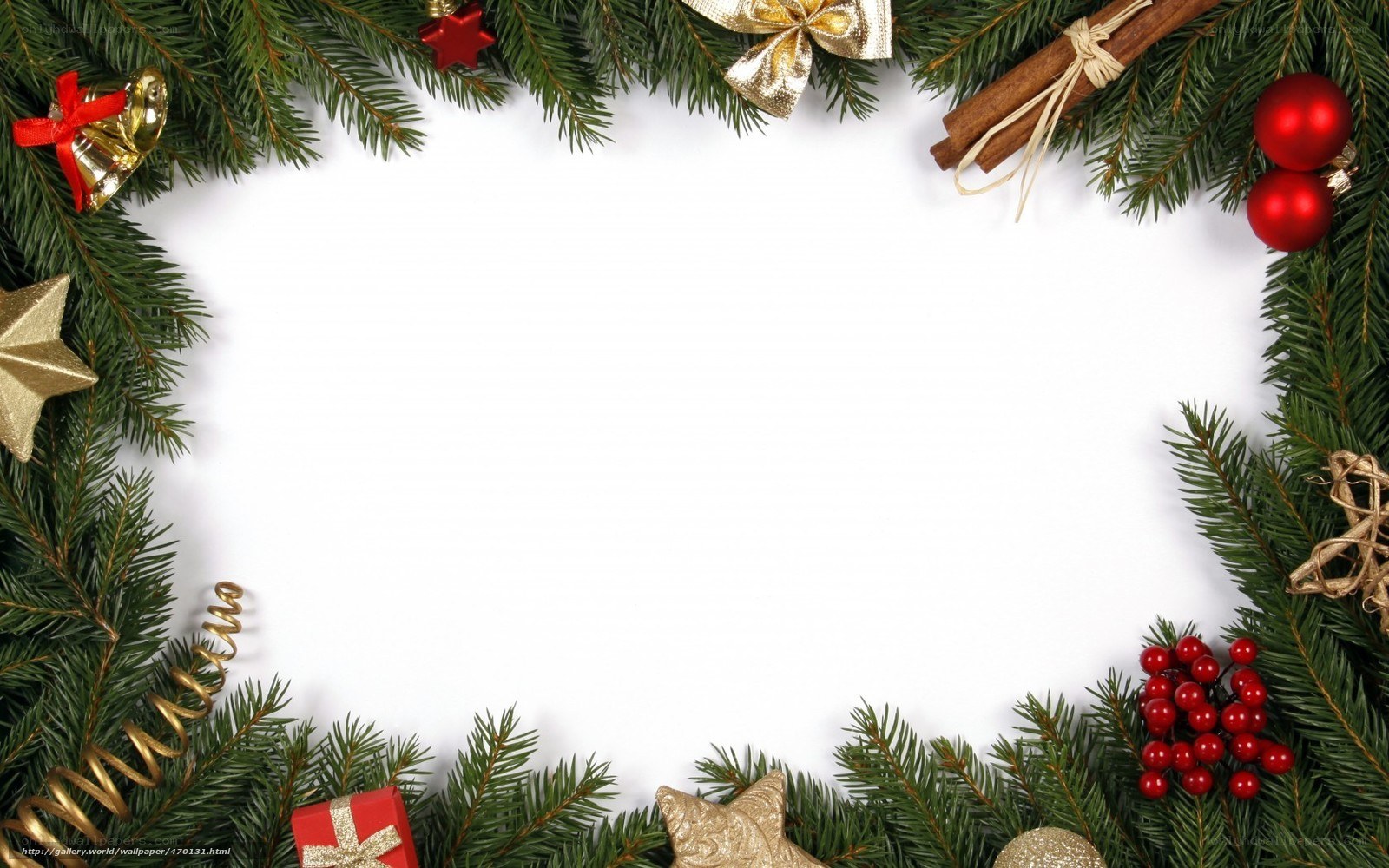 Christmas border with ornaments