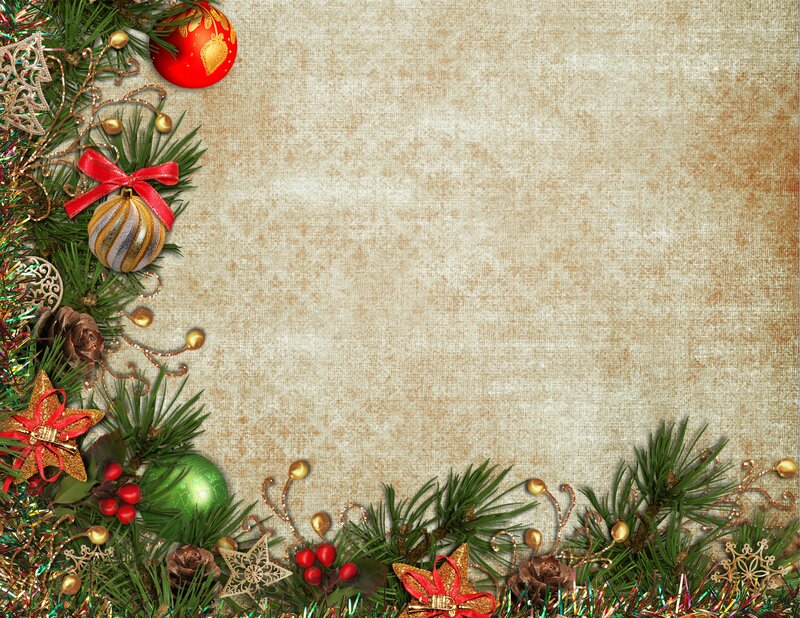Christmas Border with Ornaments — Green