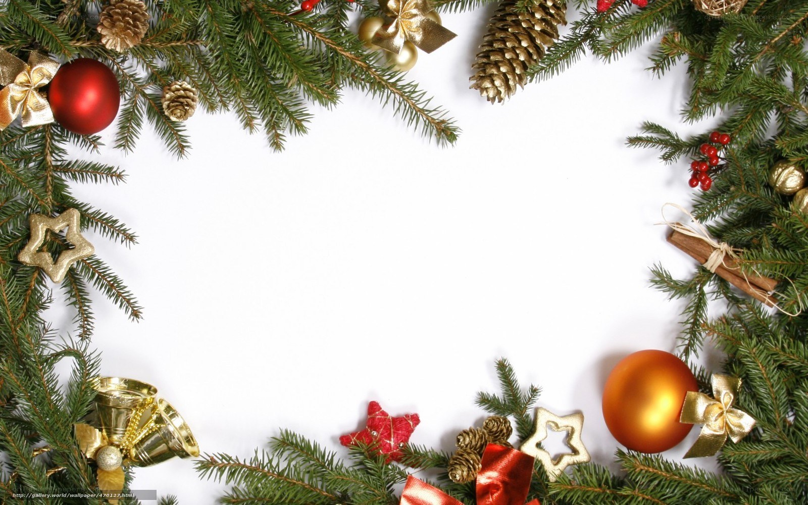 Christmas border with ornaments
