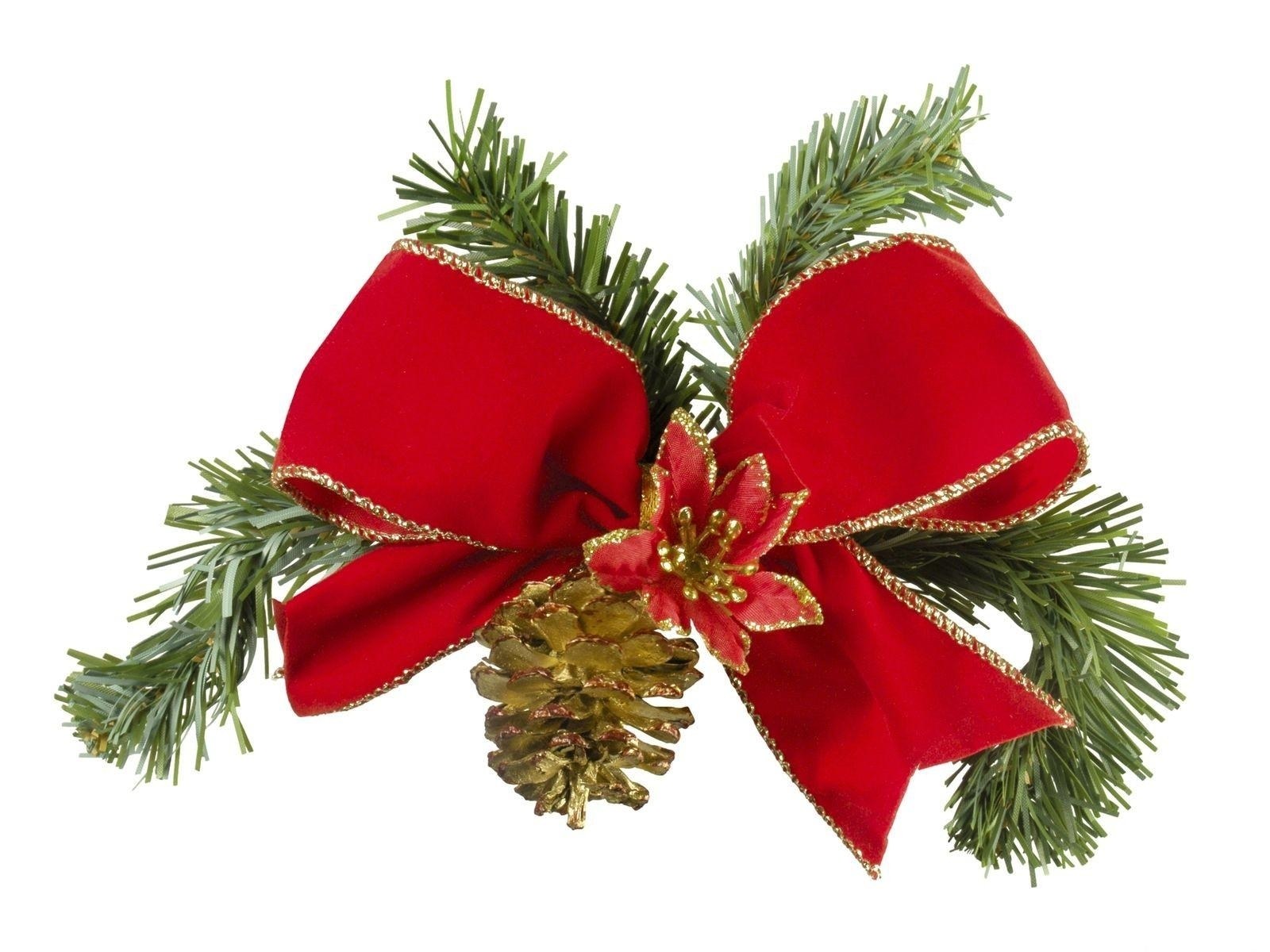 Christmas bow with pine branches