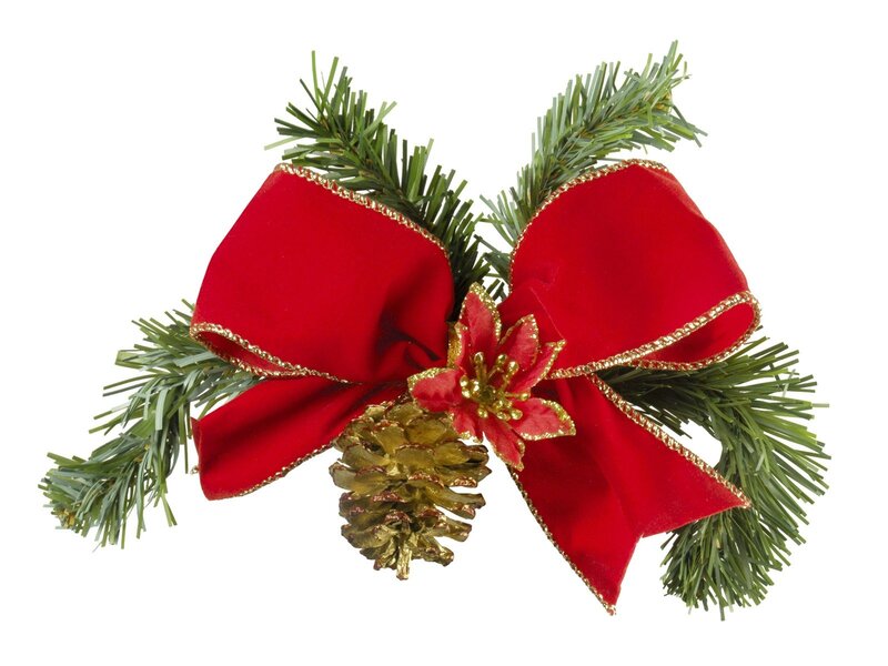 Christmas bow with pine cone