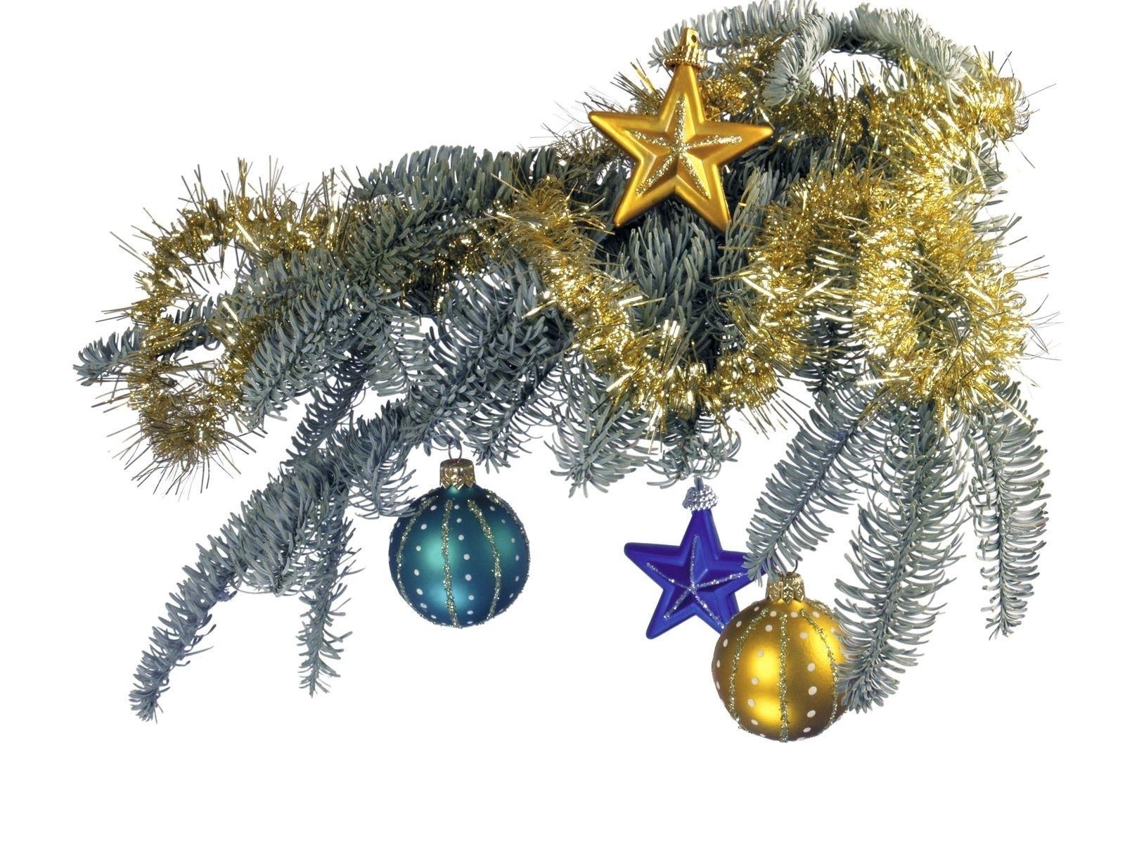Christmas branch with ornaments