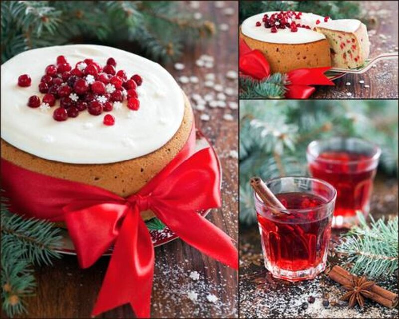 Christmas Cake and Drinks
