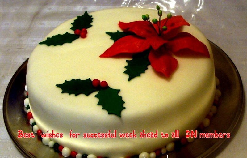 Christmas Cake on Platter
