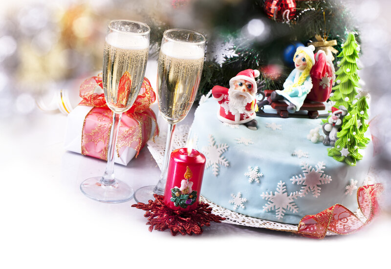 Christmas Cake with Champagne