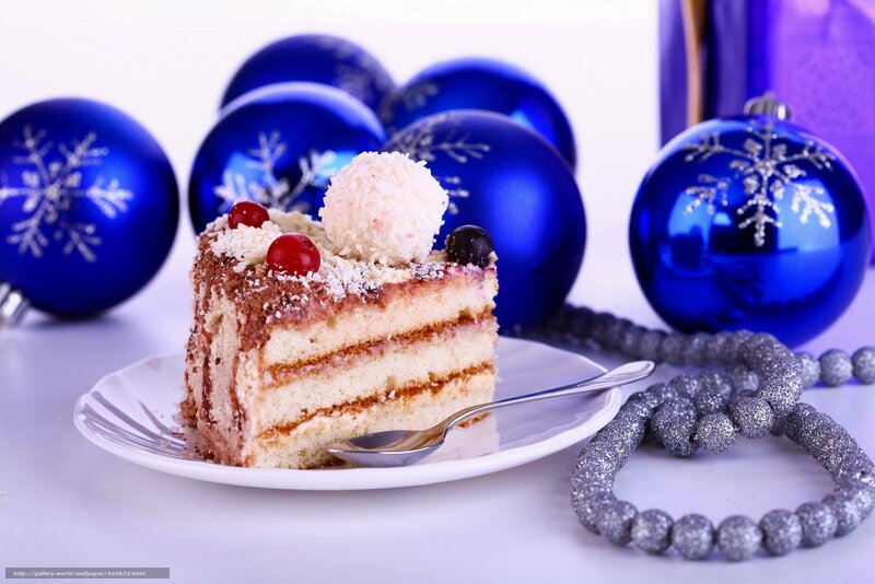 Christmas cake with ornaments