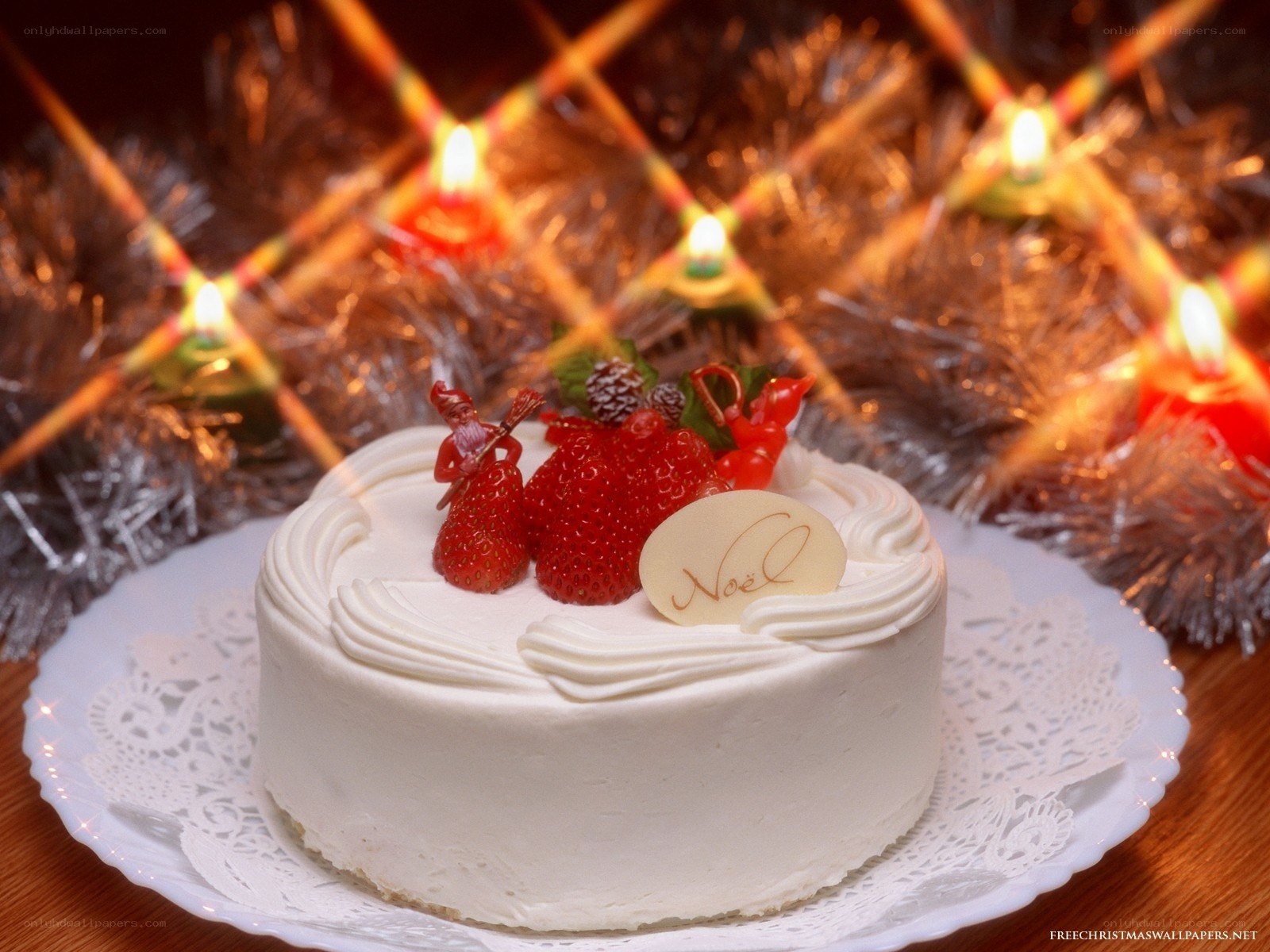 Christmas cake with strawberries