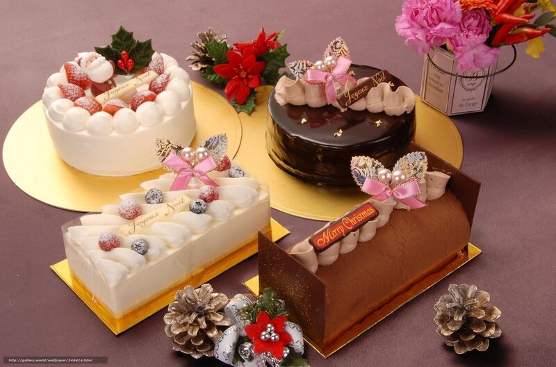 Christmas Cakes — Brown, Festive, Winter, Photograph, Flowers