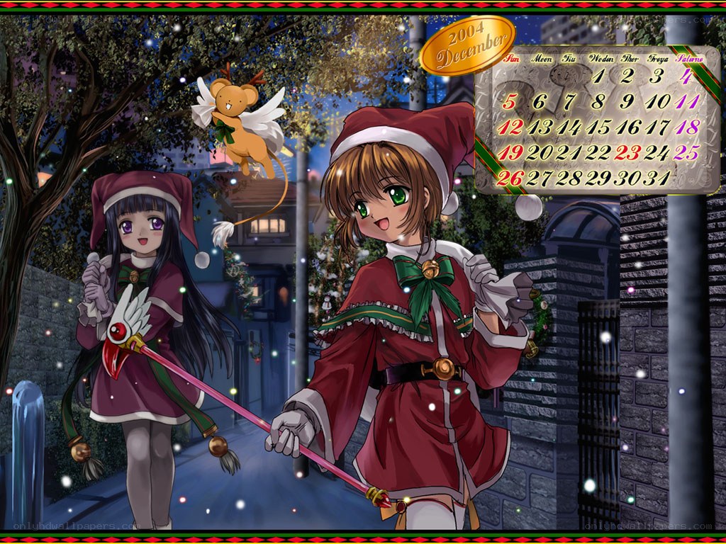 Christmas calendar with anime characters