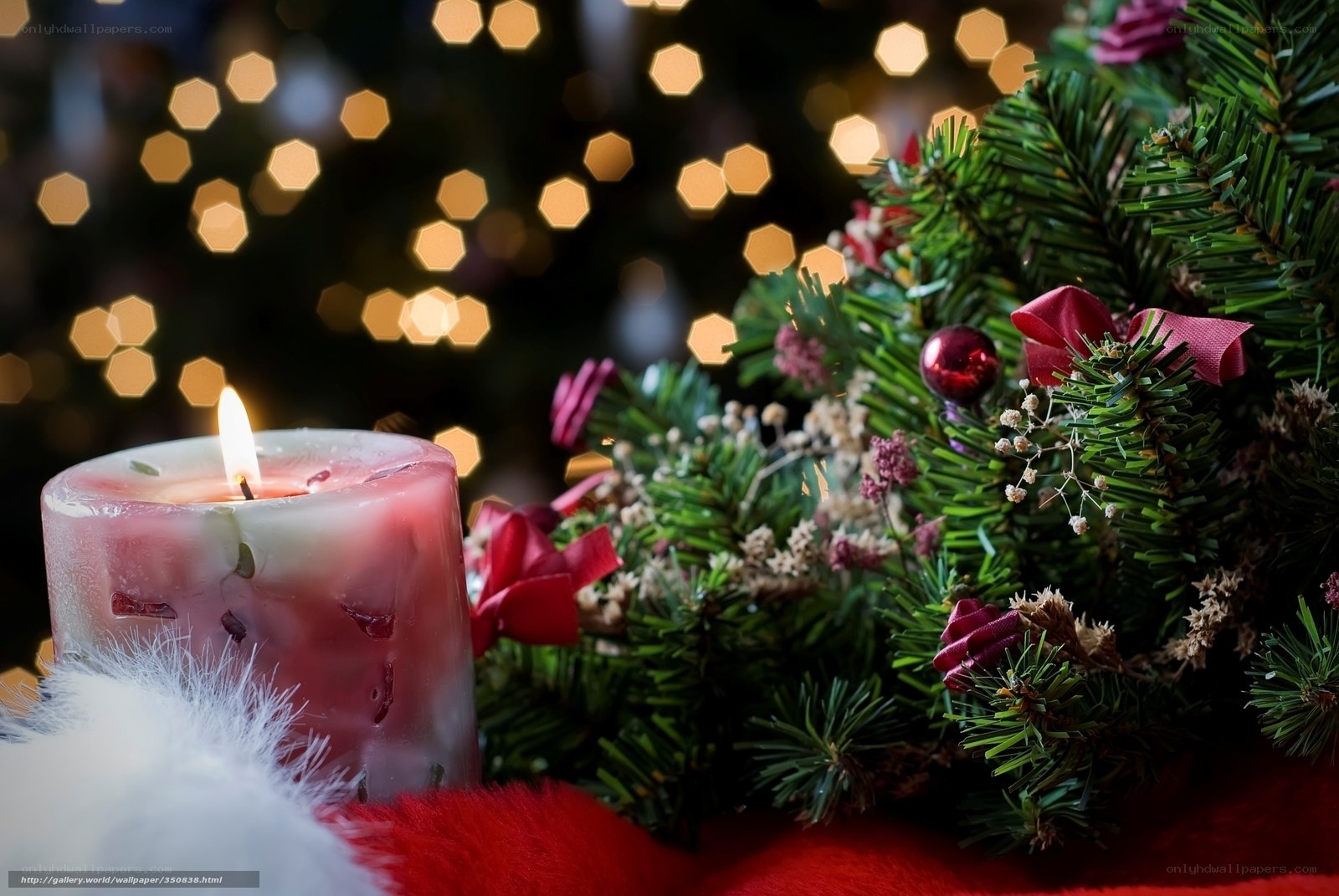 Christmas candle and tree