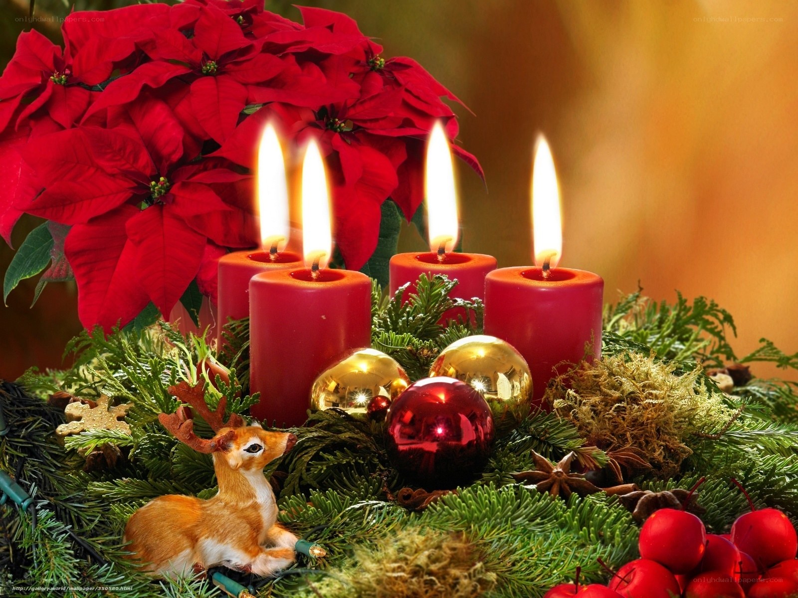 Christmas candle arrangement