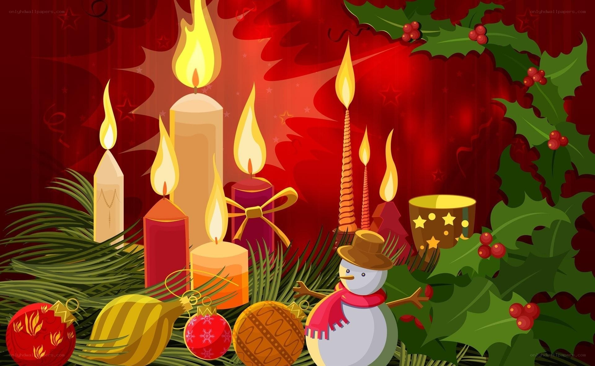 Christmas candle arrangement
