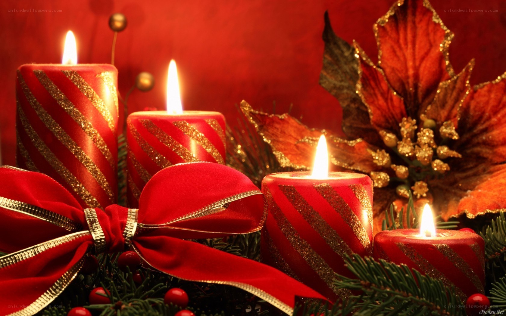 Christmas candles and decorations