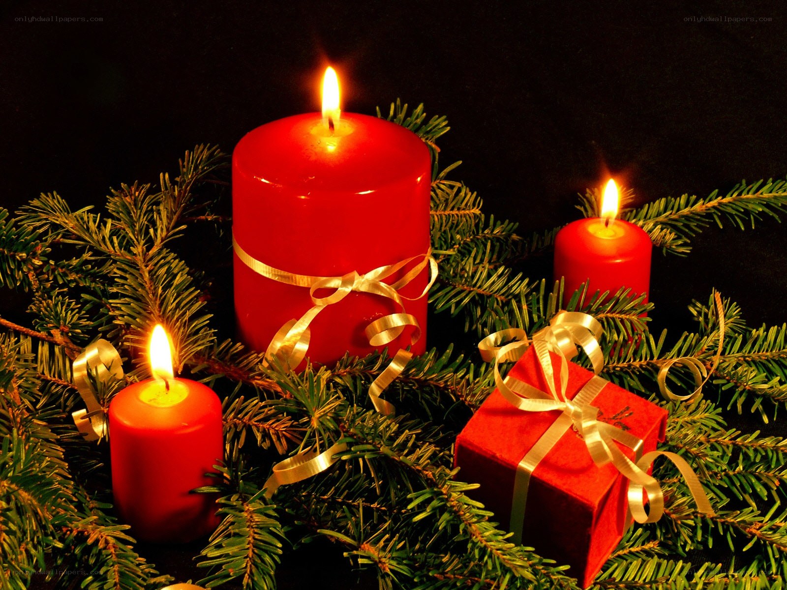 Christmas candles and gifts